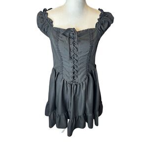 Little Black Dress Festival Core Dress No Tag Milk Maid Tie Y2K Witchy Goth